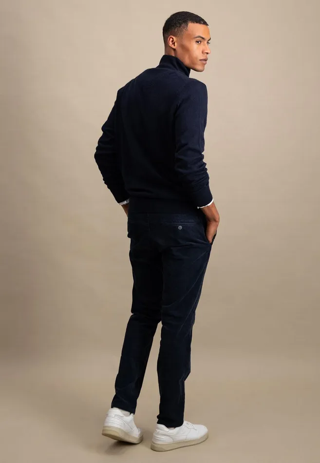 Sweater Men FYNCHHATTON Merinocashmere Sweater With A Troyer Collar Hazelnavylight Khakirustcloud Bluedark Emeraldsteel