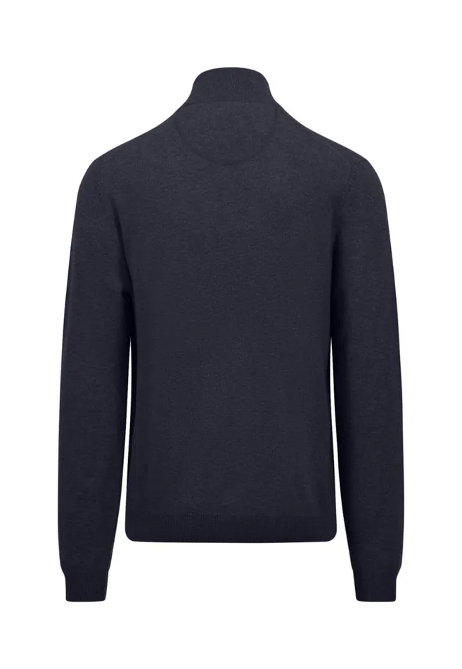 Sweater Men FYNCHHATTON Merinocashmere Sweater With A Troyer Collar Hazelnavylight Khakirustcloud Bluedark Emeraldsteel