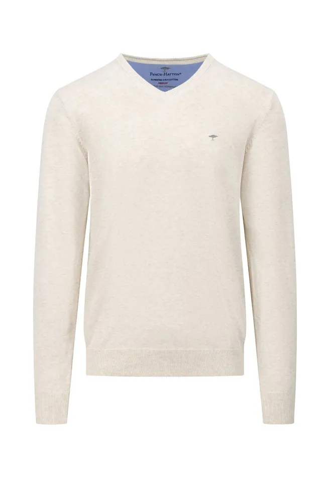 Sweater Men FYNCHHATTON Superfine Cotton VNeck Fine Knitting Sweater Papayadusty Lavenderpineapplesoft Greenmalagawavedusty Olive