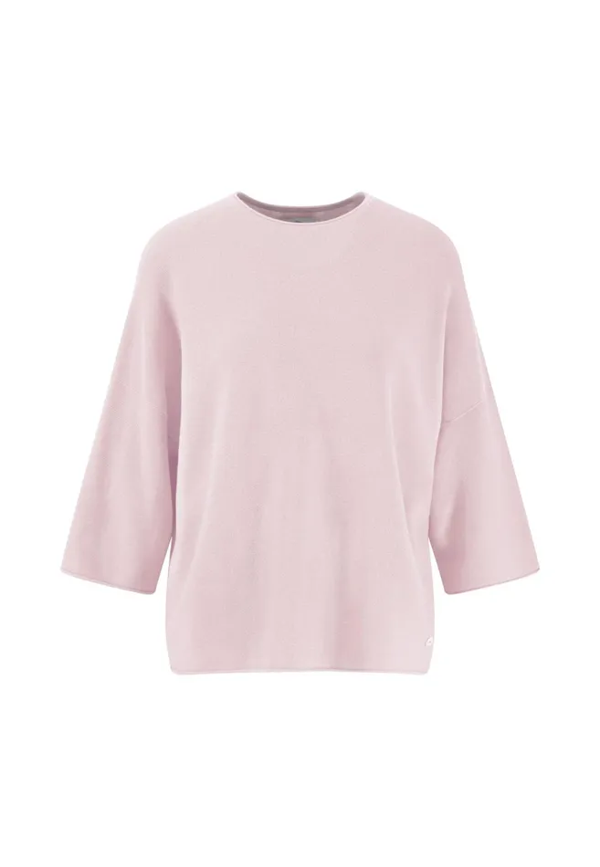 Sweater Women FYNCHHATTON Cotton Knitting Sweaters With Wide Sleeves Neon Papayamilkfresh Roselight Blue