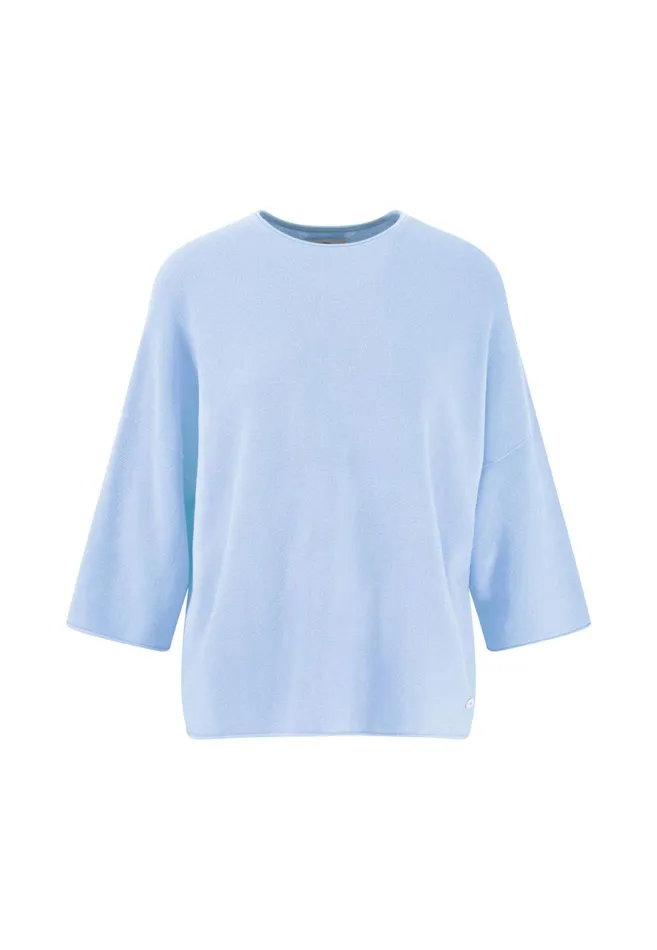 Sweater Women FYNCHHATTON Cotton Knitting Sweaters With Wide Sleeves Neon Papayamilkfresh Roselight Blue
