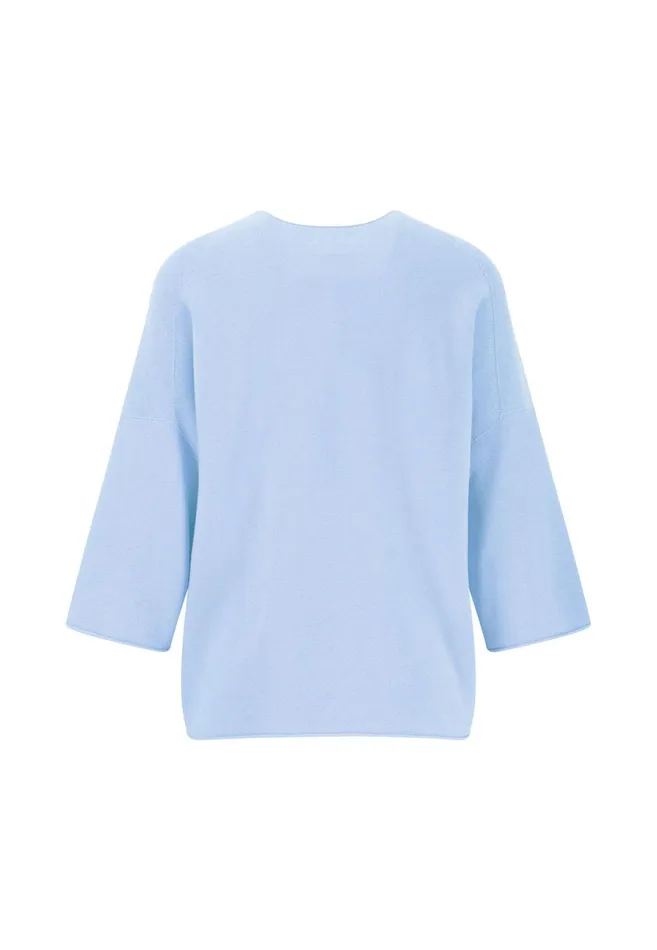 Sweater Women FYNCHHATTON Cotton Knitting Sweaters With Wide Sleeves Neon Papayamilkfresh Roselight Blue