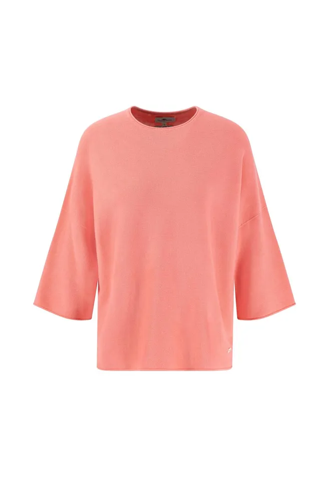 Sweater Women FYNCHHATTON Cotton Knitting Sweaters With Wide Sleeves Neon Papayamilkfresh Roselight Blue