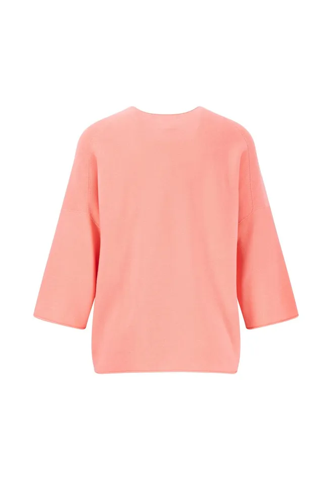 Sweater Women FYNCHHATTON Cotton Knitting Sweaters With Wide Sleeves Neon Papayamilkfresh Roselight Blue