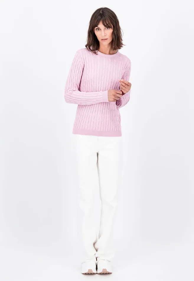 Sweater Women FYNCHHATTON Cotton Sweater With A Base Of The Zop Dusty Roseroyal Blue