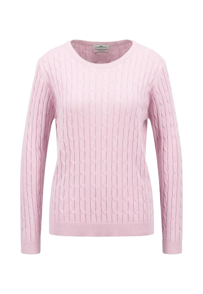 Sweater Women FYNCHHATTON Cotton Sweater With A Base Of The Zop Dusty Roseroyal Blue