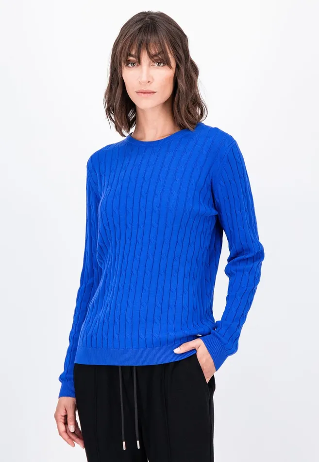Sweater Women FYNCHHATTON Cotton Sweater With A Base Of The Zop Dusty Roseroyal Blue