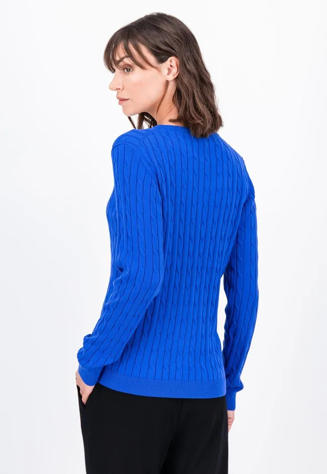 Sweater Women FYNCHHATTON Cotton Sweater With A Base Of The Zop Dusty Roseroyal Blue