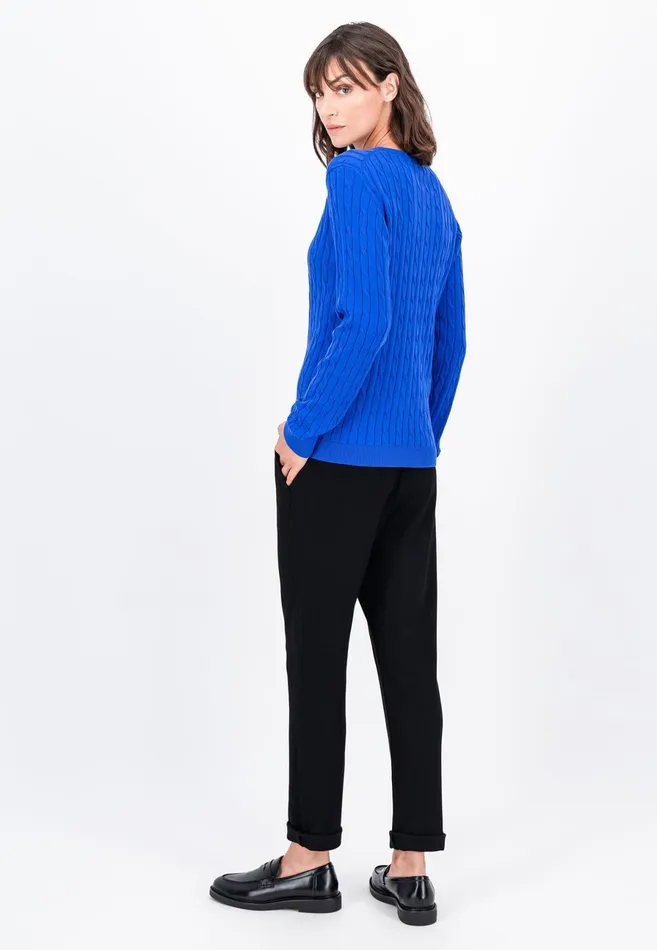 Sweater Women FYNCHHATTON Cotton Sweater With A Base Of The Zop Dusty Roseroyal Blue