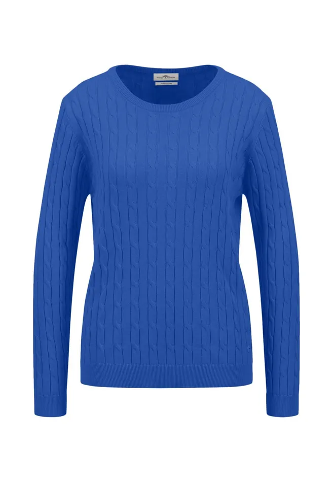 Sweater Women FYNCHHATTON Cotton Sweater With A Base Of The Zop Dusty Roseroyal Blue