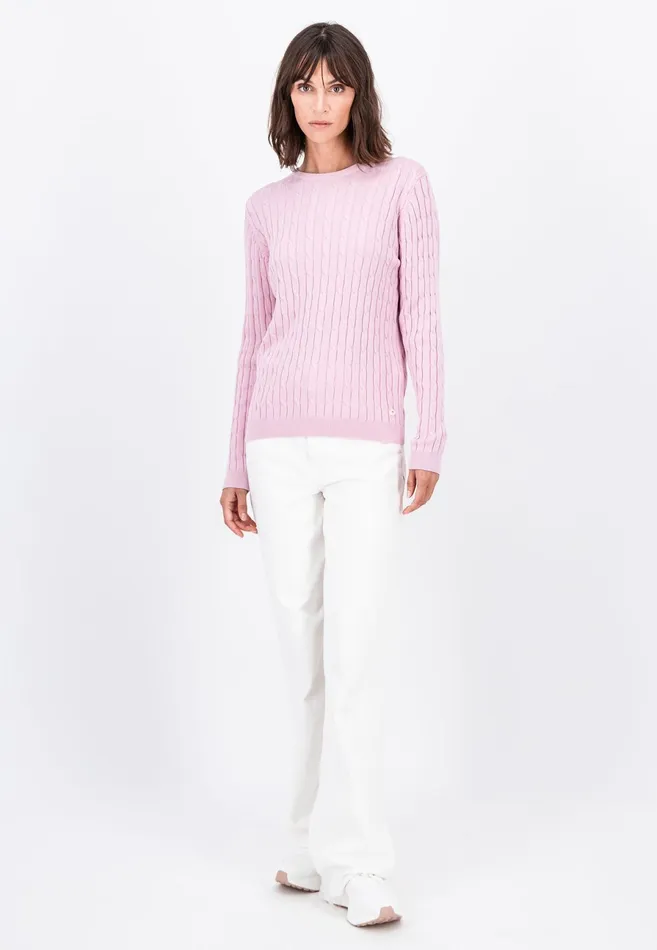 Sweater Women FYNCHHATTON Cotton Sweater With A Base Of The Zop Dusty Roseroyal Blue