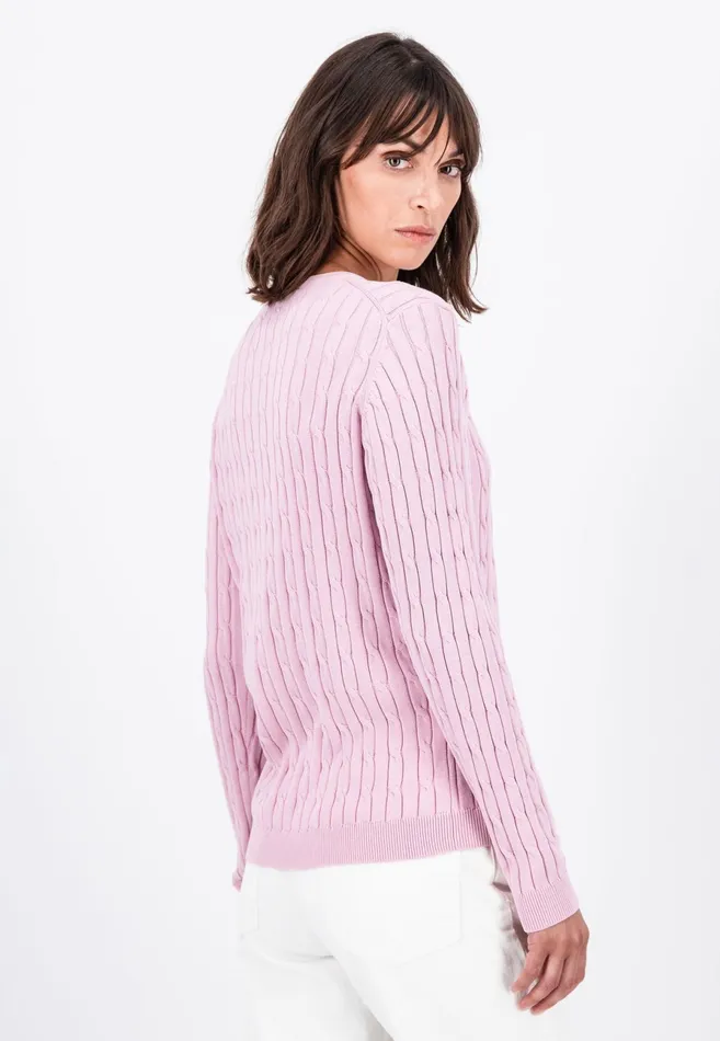 Sweater Women FYNCHHATTON Cotton Sweater With A Base Of The Zop Dusty Roseroyal Blue