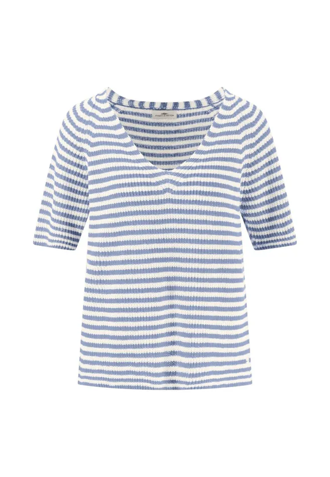 Sweater Women FYNCHHATTON Knitting Sweaters Made Of Linen Cotton Mix Summer Redsandlight Blue