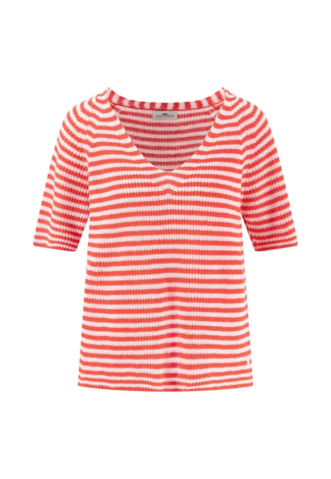 Sweater Women FYNCHHATTON Knitting Sweaters Made Of Linen Cotton Mix Summer Redsandlight Blue