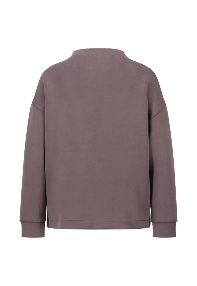 Sweater Women FYNCHHATTON Viscose Sweater With Stand up Collar Gray Taupeblack