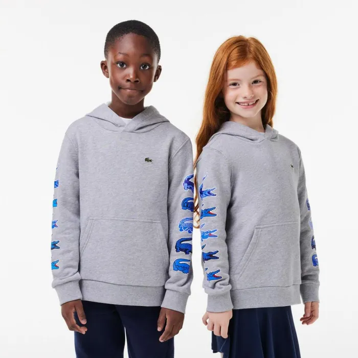Sweaters and Sweatshirts Kids Lacoste Kids039 Contrast Crocodile Hoodie Grey Chine Cca Sweaters and Sweatshirts Kids Lacoste Kids039 Contrast Crocodile Hoodie Grey Chine Cca