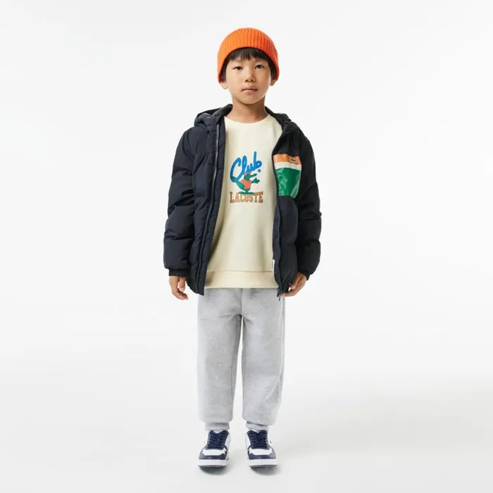 Sweaters and Sweatshirts Kids Lacoste Kids039 Contrast Signature Print Sweatshirt Cream Xfj