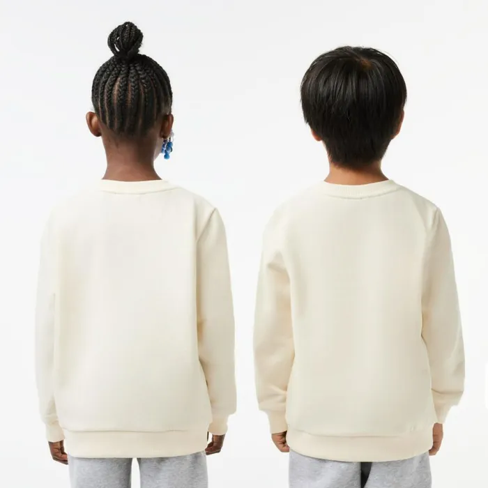 Sweaters and Sweatshirts Kids Lacoste Kids039 Contrast Signature Print Sweatshirt Cream Xfj