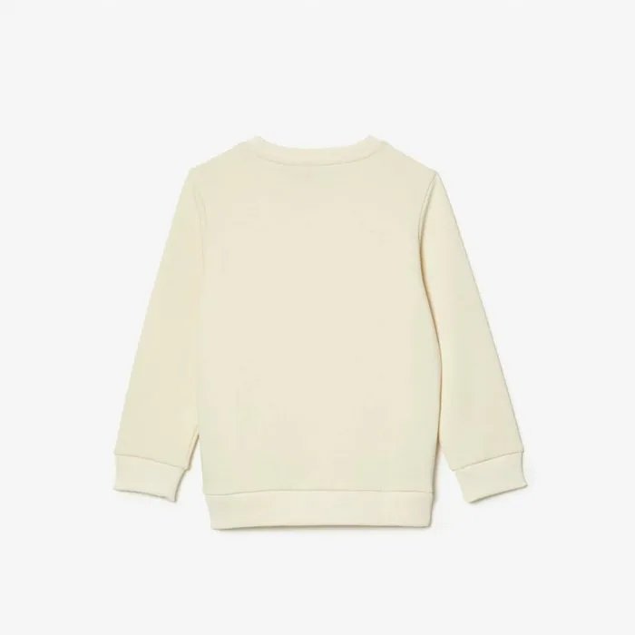 Sweaters and Sweatshirts Kids Lacoste Kids039 Contrast Signature Print Sweatshirt Cream Xfj