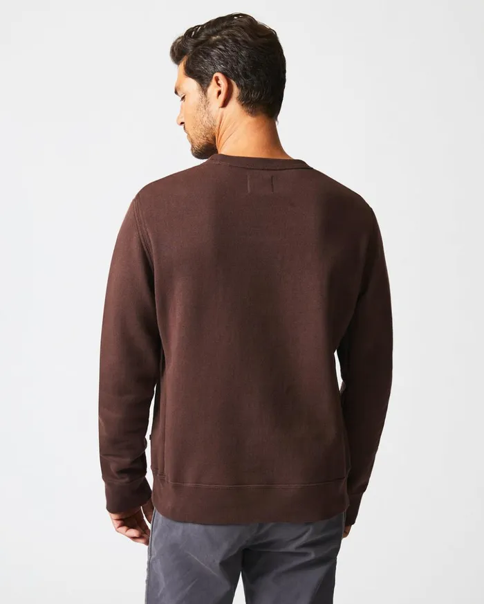 Sweaters and Sweatshirts Men Billy Reid Muscle Shoals Sound Crew Dark Brown