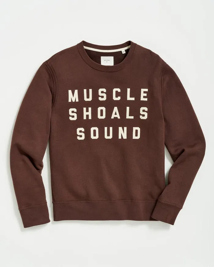 Sweaters and Sweatshirts Men Billy Reid Muscle Shoals Sound Crew Dark Brown