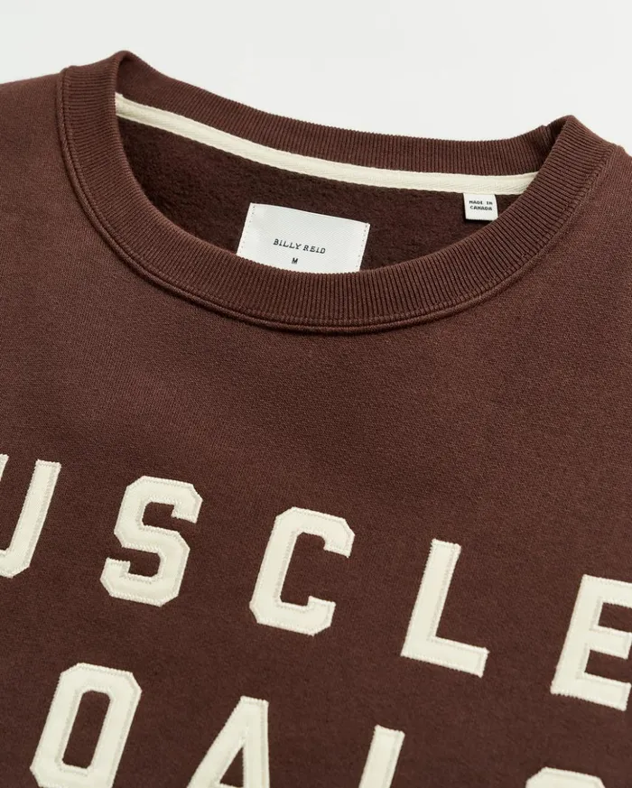 Sweaters and Sweatshirts Men Billy Reid Muscle Shoals Sound Crew Dark Brown
