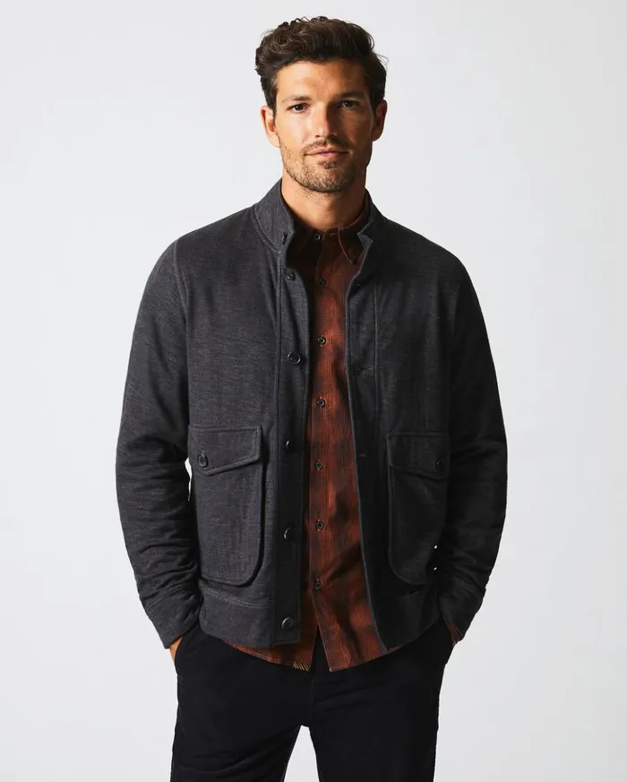 Sweaters and Sweatshirts Men Billy Reid Slub Cotton Cardigan Black