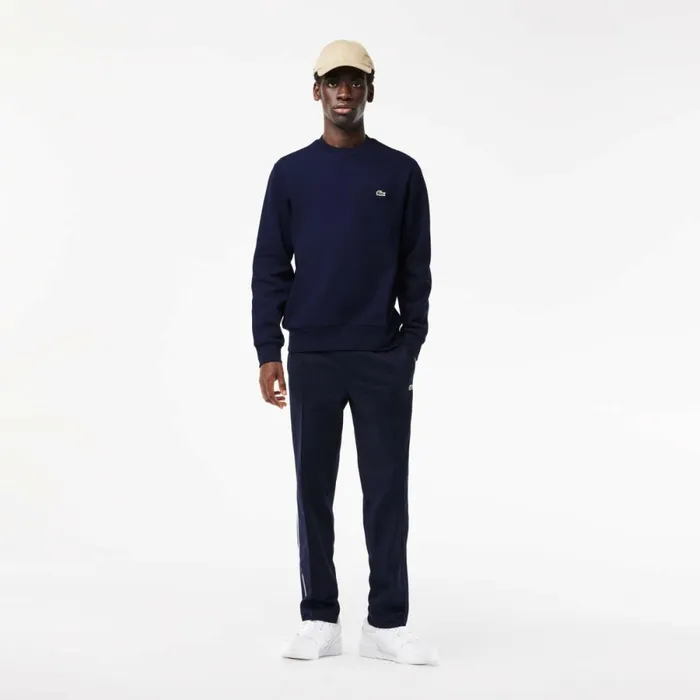 Sweaters and Sweatshirts Men Lacoste Men039s Brushed Fleece Sweatshirt Navy Blue 166