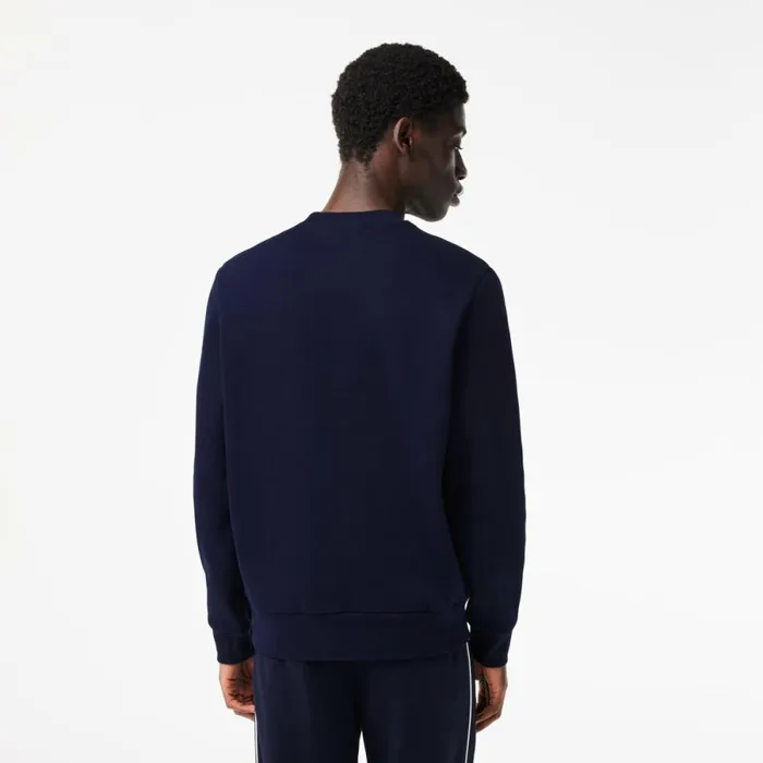 Sweaters and Sweatshirts Men Lacoste Men039s Brushed Fleece Sweatshirt Navy Blue 166
