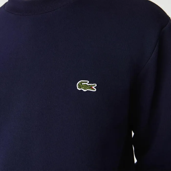 Sweaters and Sweatshirts Men Lacoste Men039s Brushed Fleece Sweatshirt Navy Blue 166
