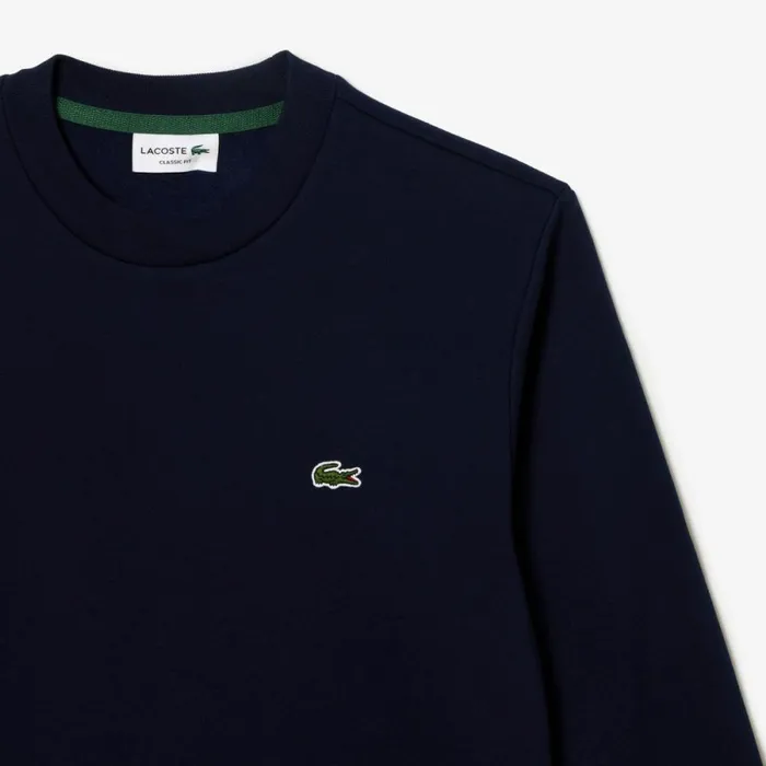 Sweaters and Sweatshirts Men Lacoste Men039s Brushed Fleece Sweatshirt Navy Blue 166