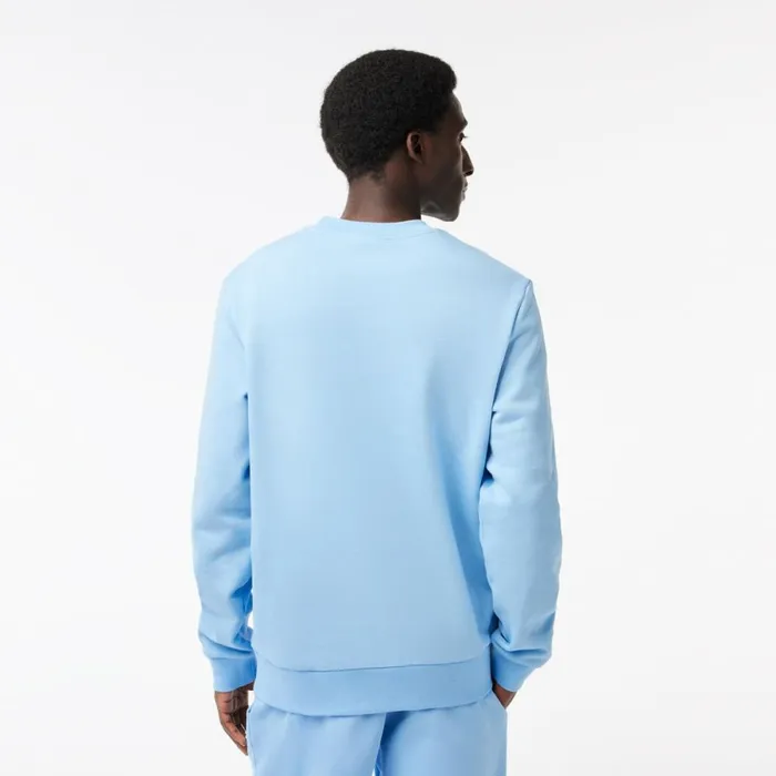 Sweaters and Sweatshirts Men Lacoste Men039s Brushed Fleece Sweatshirt Pastel Blue Hbp