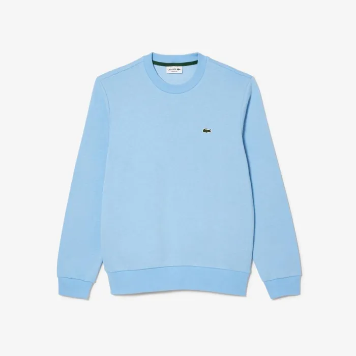 Sweaters and Sweatshirts Men Lacoste Men039s Brushed Fleece Sweatshirt Pastel Blue Hbp