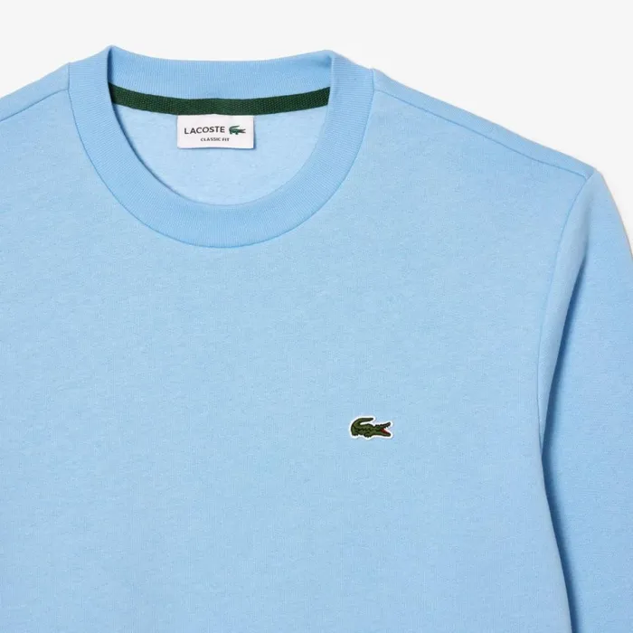 Sweaters and Sweatshirts Men Lacoste Men039s Brushed Fleece Sweatshirt Pastel Blue Hbp
