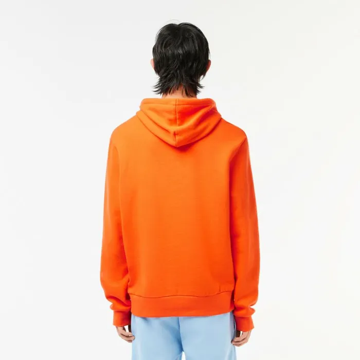 Sweaters and Sweatshirts Men Lacoste Men039s Classic Fit Cotton Blend Hoodie Sunrise Orange Sji