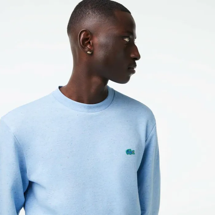 Sweaters and Sweatshirts Men Lacoste Men039s Classic Fit Speckled Print Fleece Sweatshirt Turquoise 733