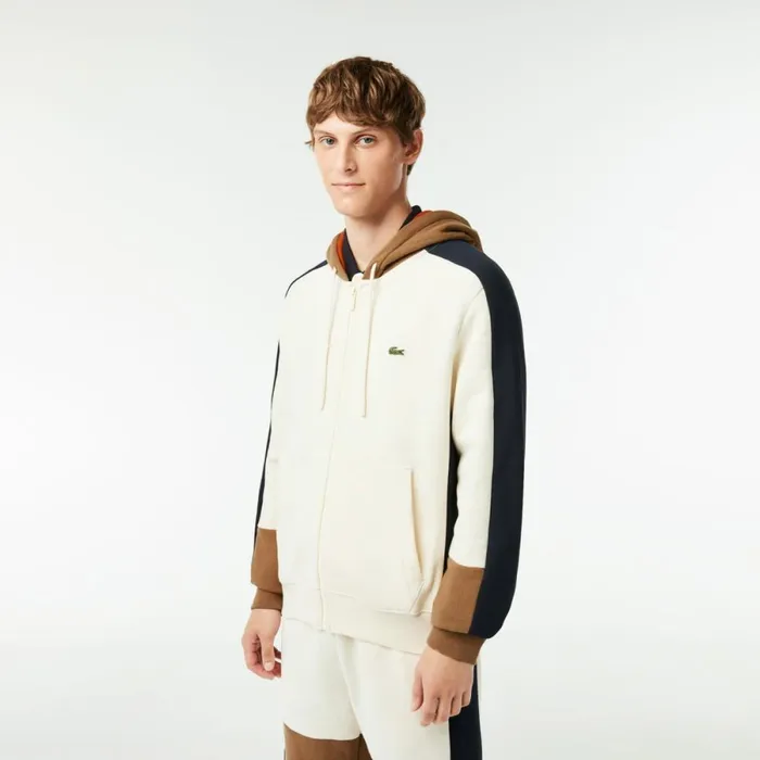 Sweaters and Sweatshirts Men Lacoste Men039s Colorblock Hoodie White Brown Navy Blue Ri2 Sweaters and Sweatshirts Men Lacoste Men039s Colorblock Hoodie White Brown Navy Blue Ri2