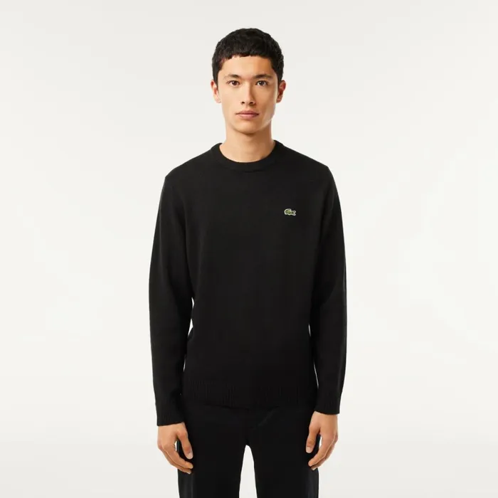 Sweaters and Sweatshirts Men Lacoste Men039s Crew Neck Wool Sweater Black 031 Sweaters and Sweatshirts Men Lacoste Men039s Crew Neck Wool Sweater Black 031