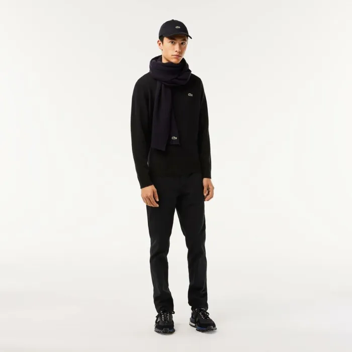 Sweaters and Sweatshirts Men Lacoste Men039s Crew Neck Wool Sweater Black 031