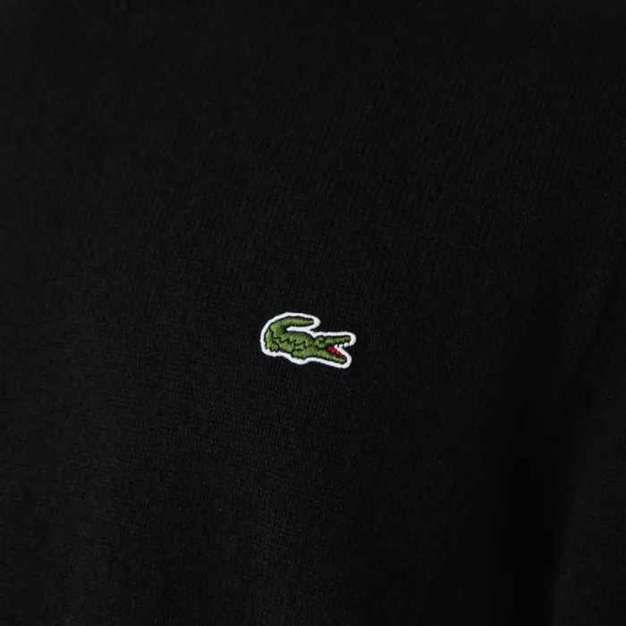 Sweaters and Sweatshirts Men Lacoste Men039s Crew Neck Wool Sweater Black 031