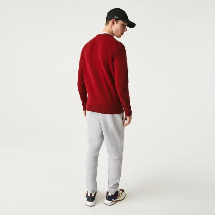 Sweaters and Sweatshirts Men Lacoste Men039s Crew Neck Wool Sweater Bordeaux 476