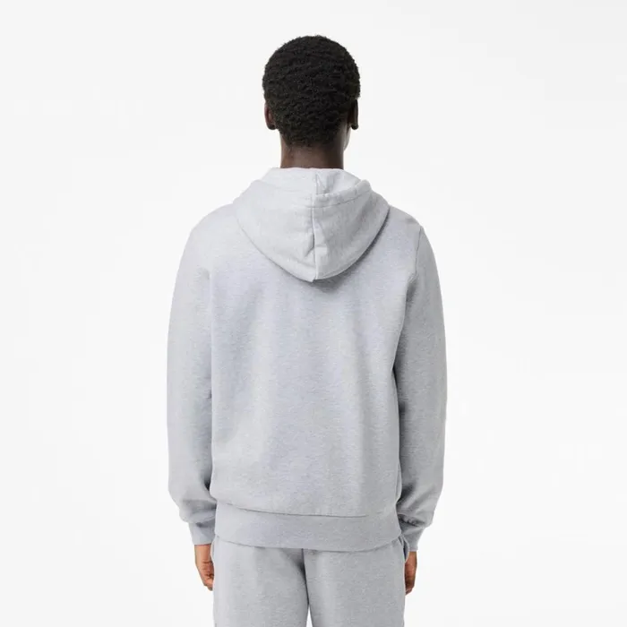 Sweaters and Sweatshirts Men Lacoste Men039s Fleece ZipUp Hoodie Grey Chine Cca
