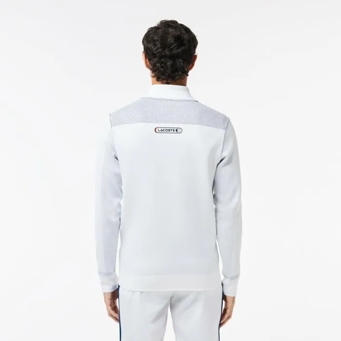 Sweaters and Sweatshirts Men Lacoste Men039s Lacoste Tennis X Daniil Medvedev PostMatch Jacket White Navy Blue Bed