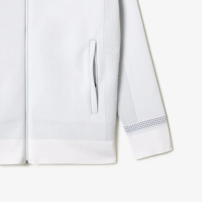 Sweaters and Sweatshirts Men Lacoste Men039s Lacoste Tennis X Daniil Medvedev PostMatch Jacket White Navy Blue Bed