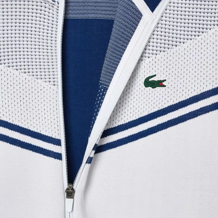 Sweaters and Sweatshirts Men Lacoste Men039s Lacoste Tennis X Daniil Medvedev PostMatch Jacket White Navy Blue Bed