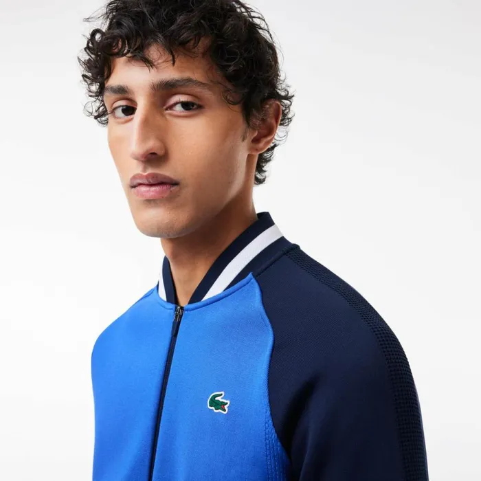 Sweaters and Sweatshirts Men Lacoste Men039s Lacoste X Daniil Medvedev UltraDry Tennis Jacket Blue Navy Blue Iuu