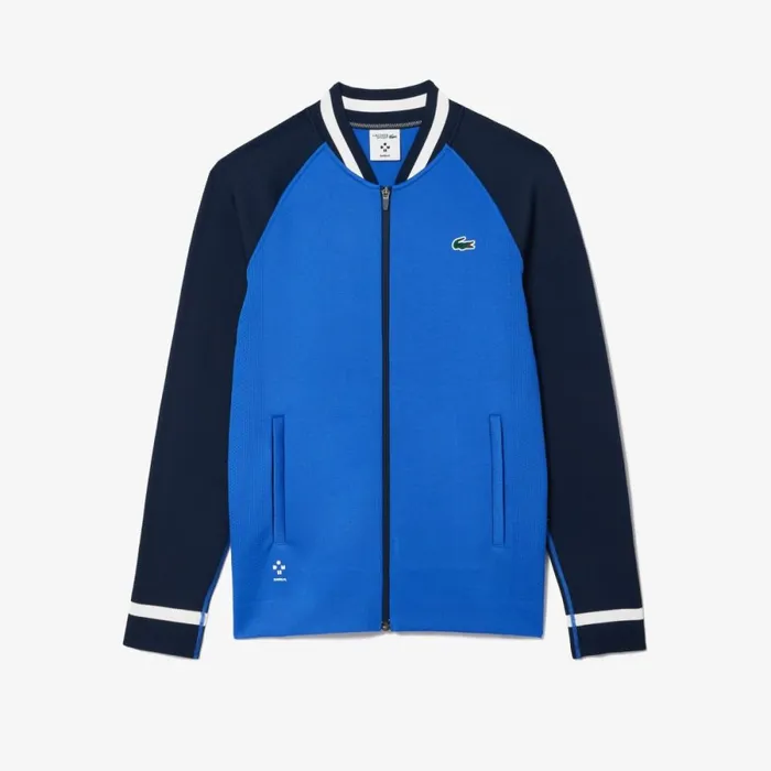 Sweaters and Sweatshirts Men Lacoste Men039s Lacoste X Daniil Medvedev UltraDry Tennis Jacket Blue Navy Blue Iuu