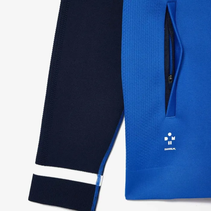 Sweaters and Sweatshirts Men Lacoste Men039s Lacoste X Daniil Medvedev UltraDry Tennis Jacket Blue Navy Blue Iuu