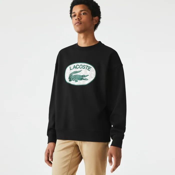 Sweaters and Sweatshirts Men Lacoste Men039s Loose Fit Branded Monogram Print Sweatshirt Black 031 Sweaters and Sweatshirts Men Lacoste Men039s Loose Fit Branded Monogram Print Sweatshirt Black 031