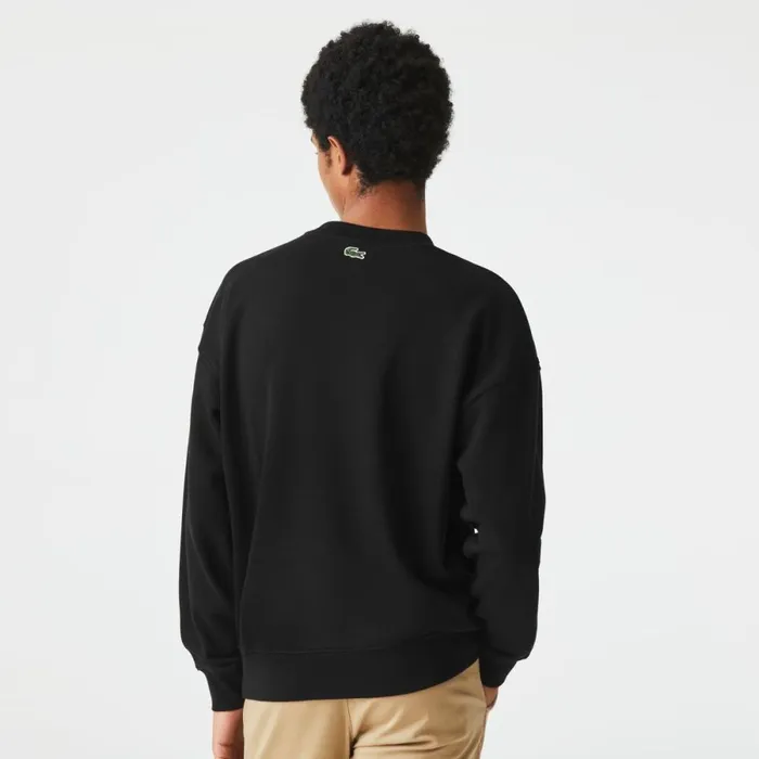 Sweaters and Sweatshirts Men Lacoste Men039s Loose Fit Branded Monogram Print Sweatshirt Black 031